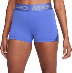Женские шорты Nike Pro 3 дюйма со средней посадкой, голубой