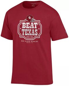 Красная футболка Champion Red River Rivalry Beat Texas Оклахома Сунерс 2023