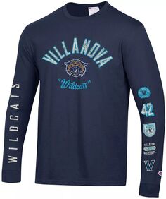 Мужская футболка из джерси с длинным рукавом Champion Villanova Wildcats темно-синего цвета в винтажном стиле