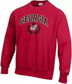 Мужской красный свитшот с круглым вырезом Champion Georgia Bulldogs обратного переплетения