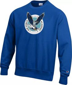 Мужской пуловер с круглым вырезом Champion Air Force Falcons Royal Blue обратного переплетения