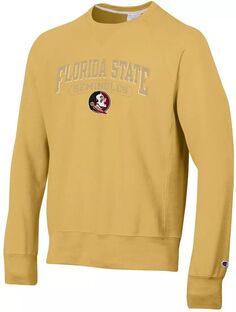 Мужской пуловер с круглым вырезом Champion Florida State Seminoles золотого винтажного плетения обратного плетения