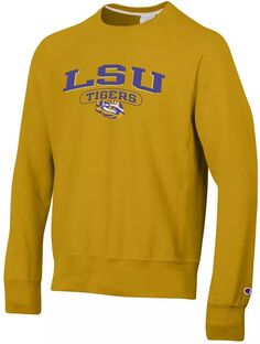 Мужской пуловер с круглым вырезом Champion LSU Tigers Gold Vintage обратного переплетения