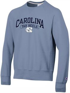 Мужской свитшот Champion North Carolina Tar Heels Carolina синий винтажный пуловер с круглым вырезом обратного плетения