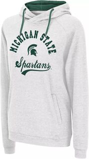 Colosseum Женский белый пуловер с капюшоном Michigan State Spartans