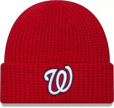 Мужская красная вязаная шляпа New Era Washington Nationals Prime.