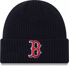 Мужская темно-синяя вязаная шляпа New Era Boston Red Sox Prime
