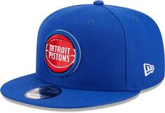 Синяя регулируемая кепка New Era для взрослых Detroit Pistons 9Fifty