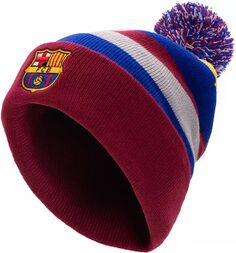 Вязаная шапка Fan Ink для взрослых ФК Барселона 2023 Aspen Maroon Pom