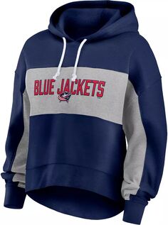 Женская НХЛ Columbus Blue Jackets с заполненной статистической таблицей, темно-синий пуловер с капюшоном Fanatics