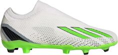 Футбольные бутсы без шнурков Adidas X Speedportal.3 FG, белый/зеленый