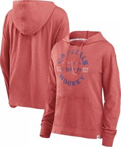 Женский винтажный пуловер с капюшоном НХЛ Washington Capitals Cardinal вафельного цвета Fanatics