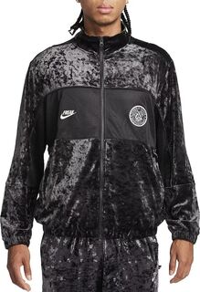 Мужская велюровая куртка с молнией во всю длину Nike Giannis, черный