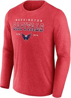 Красная рубашка с длинным рукавом с надписью Хезер команды НХЛ Вашингтон Кэпиталз Fanatics