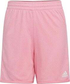 Шорты в сетку Adidas для девочек 5 дюймов, светло-розовый
