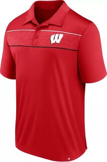 Мужская рубашка-поло с тиснением красного цвета Defender NCAA Wisconsin Badgers Fanatics