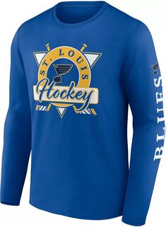 Синяя рубашка с длинными рукавами NHL St. Louis Blues с графическим рисунком Fanatics