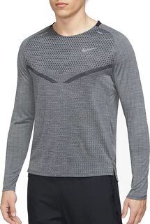 Мужская беговая рубашка с длинными рукавами Nike Dri-FIT ADV Techknit, черный