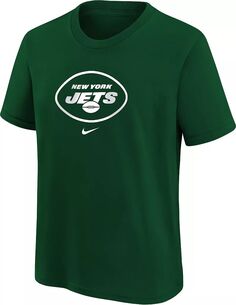 Зеленая хлопковая футболка с логотипом Nike Youth New York Jets