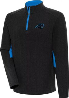 Мужской черный пуловер с молнией четверть четверти Antigua Carolina Panthers Boyfriend Phenom