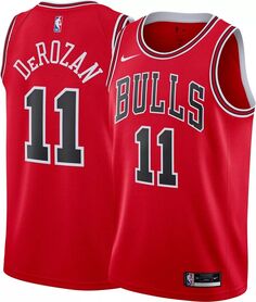Мужская красная майка Nike Chicago Bulls Demar Derozan #11 Dri-FIT Swingman