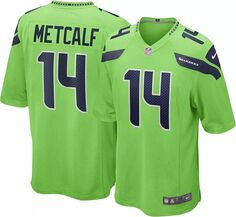 Мужские кроссовки Nike Seattle Seahawks D.K. Зеленый игровой трикотаж Metcalf #14 Turbo