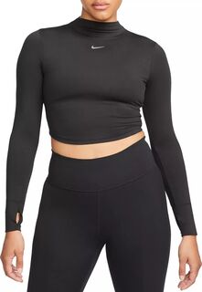 Женский укороченный топ с длинными рукавами Nike One Dri-FIT Luxe, черный