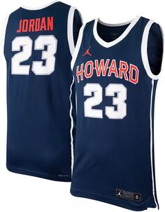 Мужская баскетбольная майка Jordan Howard Bison Michael Jordan № 23 синего цвета Dri-FIT