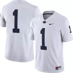 Мужское белое футбольное джерси Nike Penn State Nittany Lions #1 Dri-FIT Game