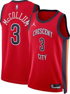 Jordan Мужская красная майка Nike New Orleans Pelicans CJ McCollum #3 Dri-FIT Swingman