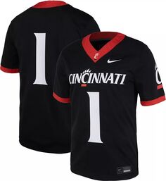 Мужская футболка для домашнего футбола Nike Cincinnati Bearcats #1, черная реплика