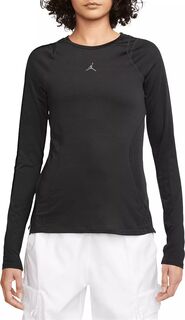 Женская спортивная футболка Jordan Performance с длинными рукавами, черный