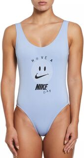 Женский цельный купальник с U-образной спиной и мульти-логотипом Nike Nike