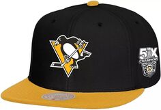 Двухцветная кепка с нашивкой в ​​честь Кубка Стэнли Mitchell &amp; Ness Pittsburgh Penguins Snapback
