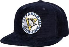 Винтажная шляпа Snapback Mitchell &amp; Ness для взрослых Pittsburgh Penguins с боковой нашивкой