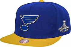 Двухцветная кепка с нашивкой в ​​честь Кубка Стэнли Mitchell &amp; Ness St. Louis Blues Snapback