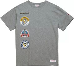 Серая футболка Mitchell &amp; Ness Pittsburgh Penguins City 2023