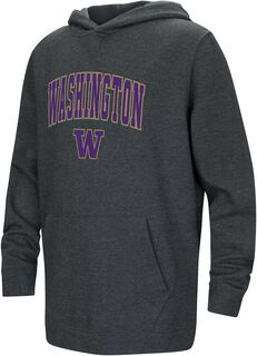 Colosseum Черный пуловер с капюшоном и логотипом Youth Washington Huskies