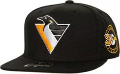 Черная шляпа с нашивкой Mitchell &amp; Ness для взрослых Pittsburgh Penguins