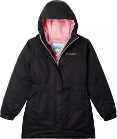 Длинная утепленная куртка Columbia для девочек для походов в поход, черный