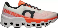On Женские кроссовки для бега Cloudmonster 2, белый/оранжевый