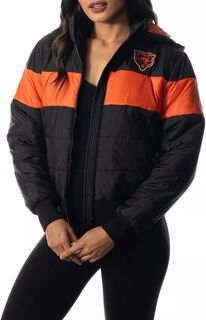 Черная женская куртка-пуховик с капюшоном The Wild Collective Chicago Bears