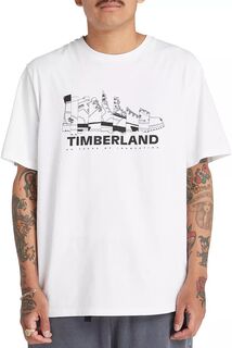 Мужская футболка Timberland с короткими рукавами и рисунком, белый
