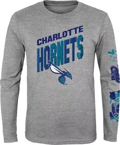 Outerstuff Молодежная серая футболка с длинными рукавами Charlotte Hornets Parks &amp; Wreck
