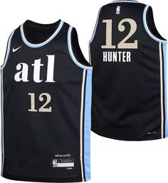 Черная майка Nike Youth 2023-24 City Edition Atlanta Hawks De&apos;Andre Hunter #12 Swingman