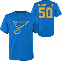 Outerstuff Молодёжная НХЛ Сент-Луис Блюз Джордан Биннингтон №50 синяя футболка