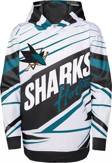 Outerstuff Темно-синий/белый пуловер с капюшоном NHL Youth San Jose Sharks Adept Quarterback