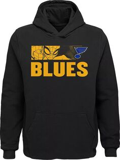 Outerstuff Черный пуловер с капюшоном NHL Youth St. Louis Blues Marvel