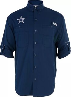 Мужская темно-синяя классическая рубашка на пуговицах Columbia Dallas Cowboys Tamiami