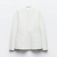 Блейзер Zara Fitted Knit, белый